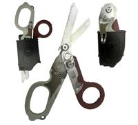 6 in 1 Emergency Response Shears Emergency Scissors Tool Stainless Steel Foldable Scissors Pliers with Strap Cutter and Glass Default (Grey & Red)