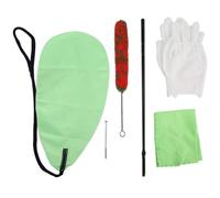 6 In 1 Flute Maintenance Accessory Kit, Includes Cleaning Swab Rod, Green Swab Cloth, Polishing Cloth, Brush, Screwdriver & Cotton Glove, Complete Flute Cleaning Care Set