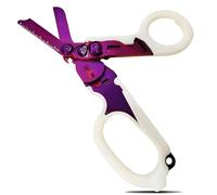 6-in-1 Foldable Trauma Shears - Emergency Medical Scissors with Glass Breaker, Strap Cutter, and Ring Cutter
