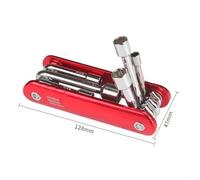 6 in 1 Folding Socket Wrench Set, Metric and for Imperial Sizes 5-12mm, Metal Construction, Compact for Home, Auto and Outdoor Repair(Metric)