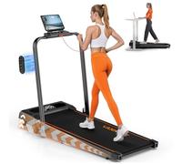 6 in 1 Folding Treadmill with 12KM/H, 9% Incline Walking Pad Foldable with APP, 2.75HP Under Desk Treadmills for Home Office, Running Machine Portable with Magnetic Remote Control, 350LBS Weight