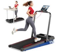 6 in 1 Folding Treadmill with 12KM/H, 9% Incline Walking Pad Foldable with APP, 2.75HP Under Desk Treadmills for Home Office, Running Machine Portable with Magnetic Remote Control, 350LBS Weight