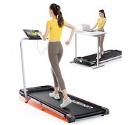 6 in 1 Folding Treadmill with 7% Incline, RUNIMON Walking Pad Treadmills for Home Foldable, 2.5HP Under Desk Running Pad Walk Pads Treadmill 1-12KM/H with LED Display, Magnetic Remote&APP Control