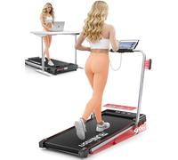 6 in 1 Folding Treadmill with 7% Incline, RUNIMON Walking Pad Treadmills for Home Foldable, 2.5HP Under Desk Running Pad Walk Pads Treadmill 1-12KM/H with LED Display, Magnetic Remote&APP Control