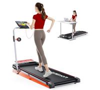 6 in 1 Folding Treadmill with 9% Incline, RUNIMON Walking Pad Treadmills for Home Foldable, 2.5HP Under Desk Running Pad Walk Pads Treadmill 1-12KM/H with LED Display, Magnetic Remote&APP Control