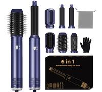 6 in 1 Hair Styler, Hot Air Styler Set, Magic Air Styler with Curl, Straighten, Volumise, Smooth and Hairdryer Brushes for Styling, Blow Dryer Brush, Hair Styler for All Hair Type/Length