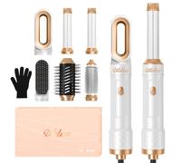 6 in 1 Hair Styler, UKLISS Hair Dryer Brush with Automatic Hair Wrap Curler, Thermal Brush, Hot Airbrush Airstyler, Hair Straightener, Magic Styler Gift Set for Women Volume, Curls, Styling - White