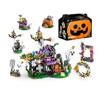 6 in 1 Halloween Haunted House Building Block Set - 603PCS Spooky Mini Bricks Kit, Ghosts, Pumpkins, Scary Mansion, Home Decor, DIY Creative Toys, for Adult, Kid(9091)