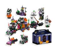 6 in 1 Halloween Train Building Blocks Set - 601PCS Spooky Building Mini Bricks Kit, Haunted Locomotive, Ghost House, Pumpkin, Home Decor, DIY Creative Toys, for Adult, Kid(9092)