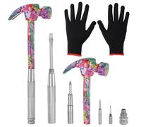 6 in 1 Hammer Screwdriver Tool, Anti-Slip Grip Handle Claw Hammer Set Multifunctional, Handle Slotted/Flat Head Phillips Screwdriver Repair DIY Tool Suitable for Home Interior/Indoor Repair
