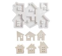 6-in-1 House Resin Silicone Molds for Epoxy Resin Home Decoration Chocolate Fondant Cement Gypsum Silicone Molds Hobbyist Mold Collection