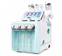 6 in 1 Hydrogen Oxygen Facial Machine, Hydrodermabrasion Skin Care Device for Deep Cleansing and Skin Tightening, Multi Function Facial Beauty Equipment, Green