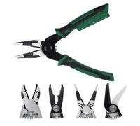 6-in-1 Interchangeable Wire Pliers Multi-Head Electrician Tool with Test Function for Stripping Crimping Cutting Alloy Steel Grip