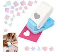 6 in 1 Junk Journal Stamp Punchers Set 1.0 * 0.8 Inch, Art Shaped Hole Punch for Journaling Scrapbooking DIY Craft Cards, Heart Snowflake Sakura Pattern(Heart)