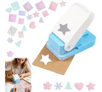 6 in 1 Junk Journal Stamp Punchers Set 1.0 * 0.8 Inch, Art Shaped Hole Punch for Journaling Scrapbooking DIY Craft Cards, Heart Snowflake Sakura Pattern(Star)