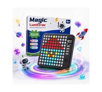 6-in-1 Kids Game Console, Light Up LED Handheld Game Console for Kid(Black) | Electronic Games Console with Built in Games, Rechargeable 7-Colour LED Button Board, Electronic Handheld Games Console