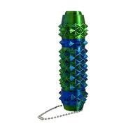 6-in-1, Little Ouchies Pain Fidget Toys for Adults, Pain Stim Fidget with Clicker, Spinner, Storage, Roller, Maze, Spiky Grip, Stress & Anxiety Relief Items, Portable Keychain (Green_A)
