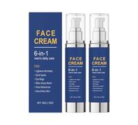 6-in-1 Men's Face Moisturizer - Anti-Aging Wrinkles Cream, Eye Bags Treatment, After Shave Lotion, Natural Moisturiser Organic Face Neck Firming Cream (2)