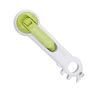 6 in 1 Multi Function Can Opener Bottle Opener Kit with Silicone Handle, Jar Opener for Seniors with Arthritis, Multi Opener Set with Rubber Jar Gripper Pad and Corkscrew Wine Opener