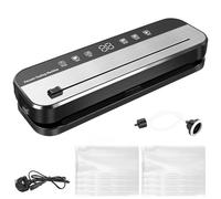 6 in 1 Multi-Functional Vacuum Sealer Machine for Food, Vacuum Sealer with 75 KPA Powerful Suction and Built-In Cutter, 30CM Extended Seal, LED Digital Display, with 20Pcs Vacuum Sealer Bags