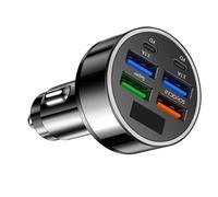 6 In 1 Multi-Port USB C Car Charging Phone Fast Charging Adapter for Car Charging Adapter Safe Car Charging Adapter Digital Display