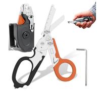 6 in 1 Multifunction Trauma Scissors Foldable with Matching Holster Emergency Scissors Ideal for Professional Use in Emergency Services or Everyday Tasks Tools, Rescue Shears Multi-Tool (G)