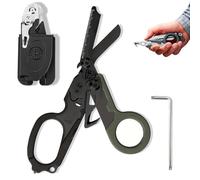 6 in 1 Multifunction Trauma Scissors Foldable with Matching Holster Emergency Scissors Ideal for Professional Use in Emergency Services or Everyday Tasks Tools, Rescue Shears Multi-Tool (B)