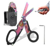 6 in 1 Multifunction Trauma Scissors Foldable with Matching Holster Emergency Scissors Ideal for Professional Use in Emergency Services or Everyday Tasks Tools, Rescue Shears Multi-Tool (E)