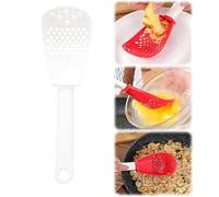 6-in-1 Multifunctional Kitchen Cooking Spoon - All-Purpose Spatula Spoon with Egg Separator, Colander Skimmer and Mashing Scoop for Everyday Cooking Tasks (1, White)