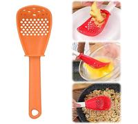 6-in-1 Multifunctional Kitchen Cooking Spoon - All-Purpose Spatula Spoon with Egg Separator, Colander Skimmer and Mashing Scoop for Everyday Cooking Tasks (1, Orange)