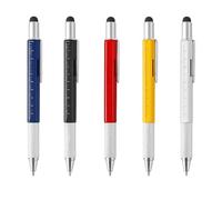 6-in-1 Multitool Pen, 5-Pack Cool Gadgets for Men with Stylus, Ruler, Screwdrivers, Level & Ballpoint, Unique Dad Gifts for Men Who Have Everything, Father's Day Gift for Husband, DIY Tool Pen Set