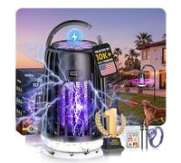 6-IN-1 New Upgrade Solar Electric Fly Zapper【99.99% Attraction:German Lab-Certified Dual-Wave】Bug Zapper【Germany's Latest NL Tech-100% Silent Operation】Fly Killer for Home, Garden, Camping etc