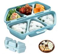 6 in 1 Onigiri Mold, 6 Cavity Triangle Rice Ball Molds, Foldable Portable Bento Box, Food Grade Onigiri Maker, Sushi Molds Maker Tools, Quick to Make, Easy to Store Carry