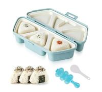 6 in 1 Onigiri Mold Large, Onigiri Mould Non-Stick Rice Ball Mold with Rice Ball Maker and Spoon Triangle Sushi Mould for Lunch Box Picnic