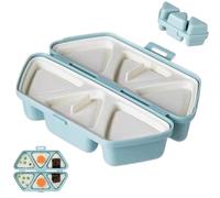 6 in 1 Onigiri Mold Set,Reusable Triangle Sushi Maker & Bento Box,Non-Stick Rice Ball Press Mold for DIY Seaweed Rice Balls,Onigiri Kit with Storage,Triangle Onigiri Mould,Onigiri Sushi Mold,(Blue)