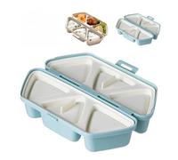 6 in 1 Onigiri Mold, Triangle Onigiri Mould for Making and Storing 6 Sushi, Blue Non-Stick Onigiri Wrapper, DIY Rice Mould for Party, Gathering, Office, Picnics and Camping