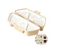 6 in 1 Onigiri Mold Triangle Sushi Mold, DIY Rice Ball Mould Multifunctional o-Nigiri Maker Triangle Onigiri Bento Box for Seaweed Rice Ballmold (Beige)