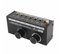 6 in 1 Out Audio Switcher - Metal Audio Signal Selector with Volume Adjustment - Stereo Audio Switch for Preamplifier CD Player 20 20kHz, Plug and Play