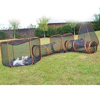 6-in-1 Outdoor Cat Enclosures, Portable Pop Up Mesh Tents, Playpen Play Tunnels Outside Pet DIY in Multiple Ways Pets for Large Cats Rabbits Ferrets Small Animals/9