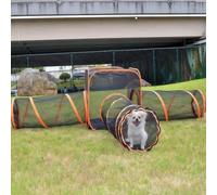 6-in-1 Outdoor Pet Enclosure, Pop Up Mesh Tent with Play Tunnels for Cats and Small Animals, Portable Playpen for Safe Outdoor Play