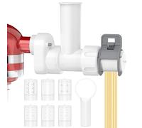 6-in-1 Pasta Maker Attachment for KitchenAid Stand Mixers with 6 Different Shapes Pasta Outlet and Cleaning Brush, Durable Electric Pasta Press Attachments for Kitchen Aid Accessories, Dishwasher Safe
