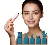 6 in 1 Personal Facial Mini Massager - Portable Quiet & Waterproof - Eye Vibration Wand - for Face & Body Skin Care, Muscle Relaxation and Serum Absorption (Dark Green)