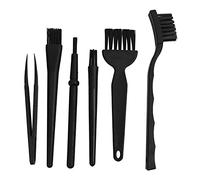 6 in 1 Plastic Small Portable Handle Nylon Anti Static Brushes Cleaning Keyboard Brush Kit, Black (Zip Bag)