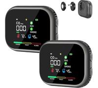 6-in-1 Portable Steadfast Haven Detector Air Quality Monitor (Temperature, Humidity and More) Plug in & Magnetic Mount & Rechargeable Battery Backup for RV Car Hotel Apartment Travel (2 pcs)
