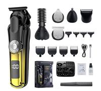 6 in 1 Professional Men Grooming Kit for Mustache,Body, Multifunctional Beard/Hair Trimmer for Nose, Ear,Body and Face, Electric Razor with Type-C Recharge Dock, LED Digital Display
