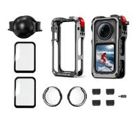 6-in-1 Protective Accessories Kit for Insta360 X6, Included Insta 360 X6 Premium Lens Guard, Aluminum Metal Frame Cage, 2 Pack Tempered Glass Screen Protector, Silicone Lens Cap Bundle Accessories