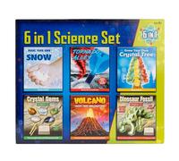 6-in-1 Science Experiment Kit for Kids - Crystal Growing, Volcano Eruption, Tornado Simulator, Fossil Dig, Snow Making & Crystal Tree Set - STEM Educational, Hands-On Learning, For Ages 10+