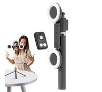 6-in-1 Selfie Stick - Telescopic Stand with Fill Light | Portable Live Streaming Tripod, Extendable Monopod, Wireless Remote Shutter for Smartphone Video and Content Creation