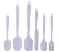 6 in 1 Silicone Spatula | Heat-Resistant Food Grade, Nonstick Rubber Kitchen Utensils with Stainless Steel Core for Cooking, Baking & Mixing (Purple)