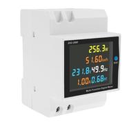 6 in 1 Single Phase Energy Meter with LCD Display Energy Meter Single Phase Digital Energy Meter Multifunctional Din Rail Meter Din Rail Mounting Electricity Usage Monitor for Home